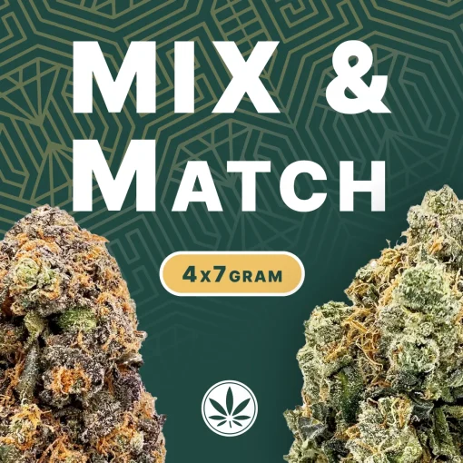 Buy 1oz of Mix & Match Kannabu Flower in 4 by 7gram selections!
